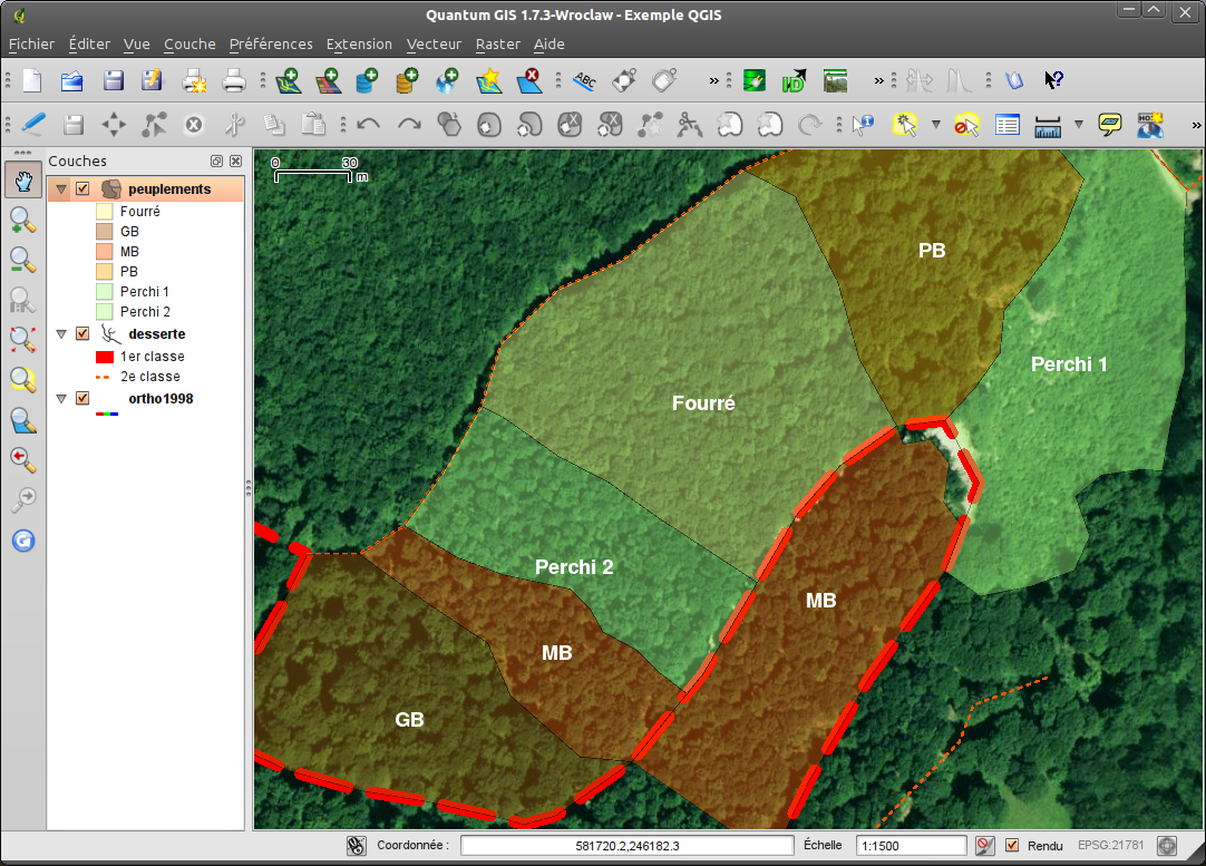 Capture d'écran du logiciel QGIS